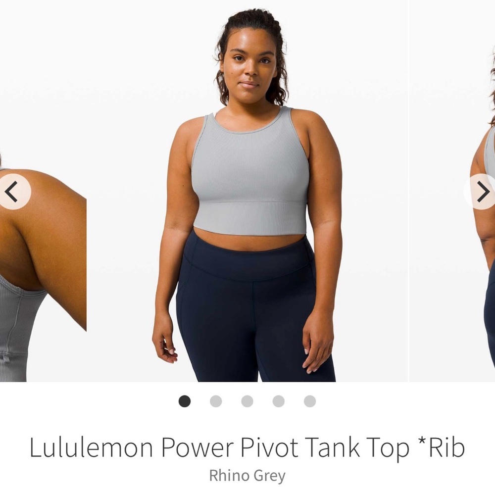 Lululemon Power Pivot Tank Top - Rhino Grey